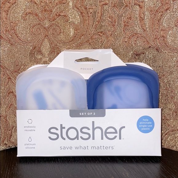 NWT Stasher Reusable Silicone Bags Set of 2 - Picture 1 of 4